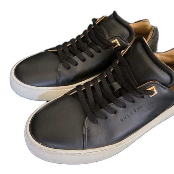 Buscemi Other - Buscemi Blk Italian Leather Wht Sole LowTop Sneakers EU 38/US Mens Sz 6 Wms 7.5